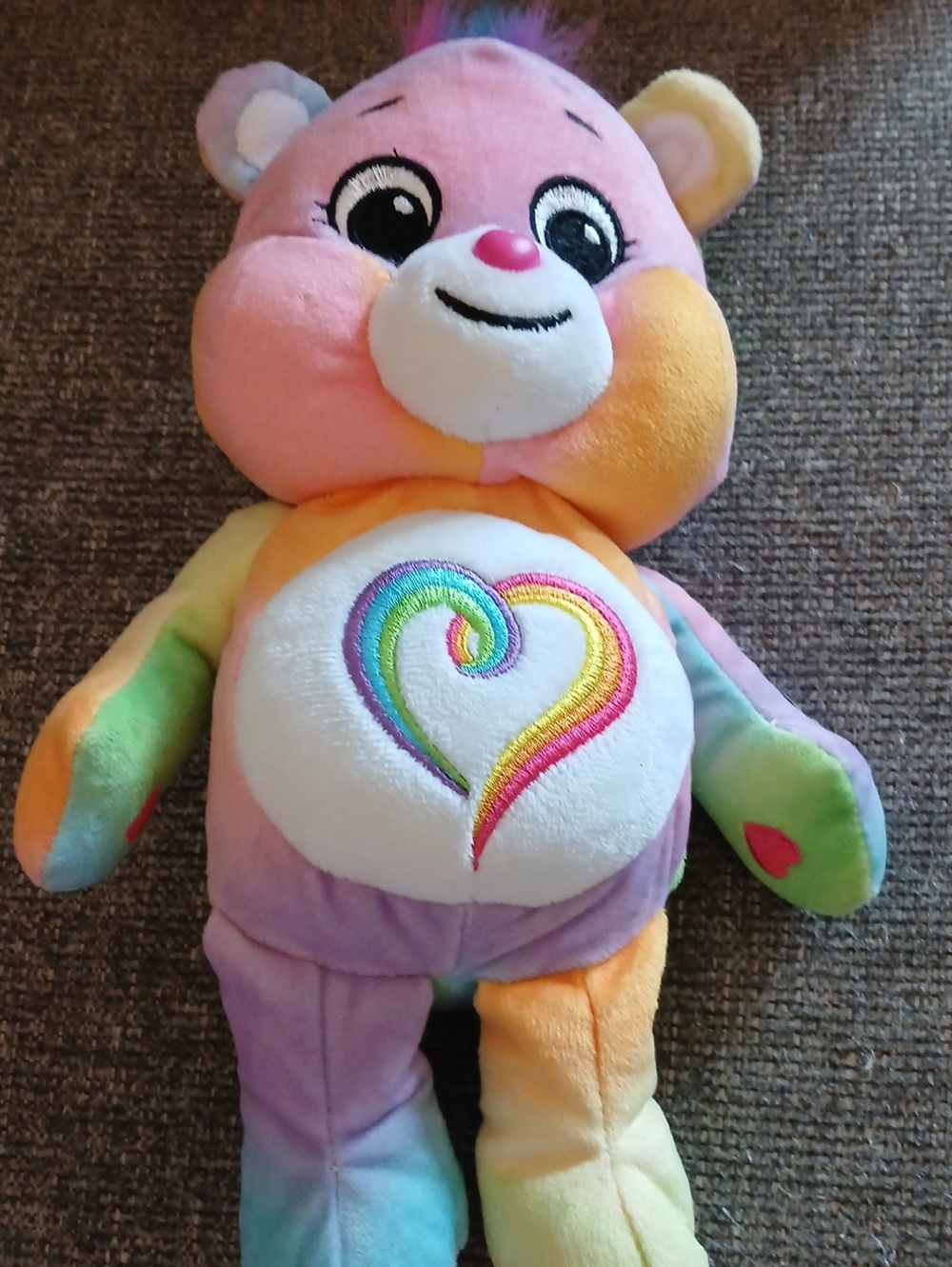 Plush Rainbow Heart Care Bear - Pink Multicolor Kids Toy